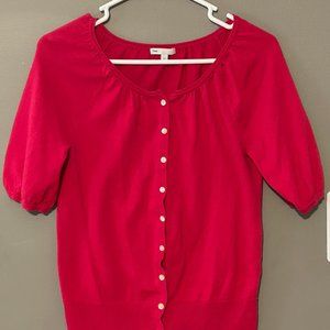 Gap - Size Medium Fuchsia Button Down Cardigan/Top